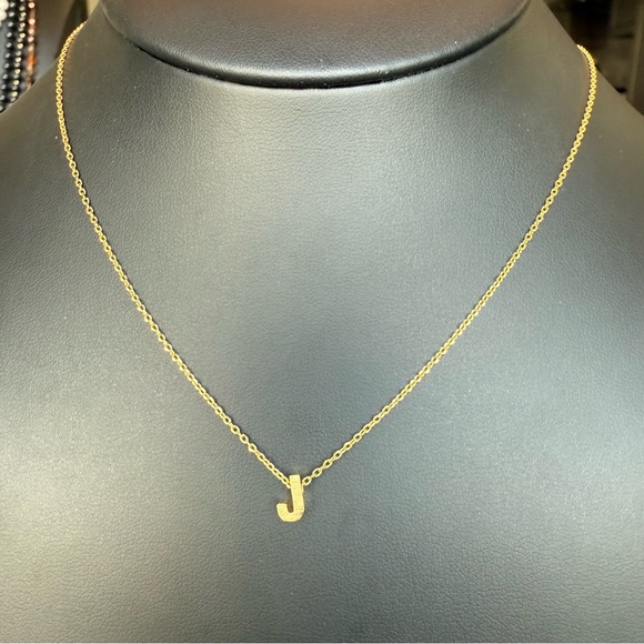 Cai Jewelry - Cai Jewelry Initial Letter “J” pendant Necklace Gold Tone